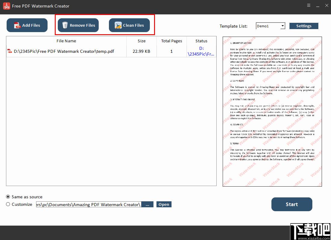 Free PDF Watermark Creator下载,水印添加